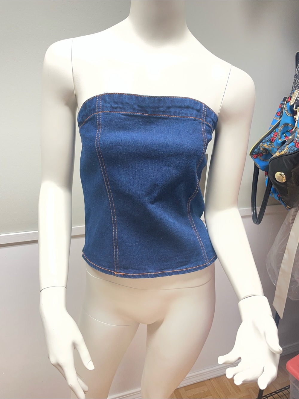 NWT Denium Strapless Tube Top - Blue